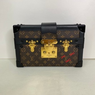 LOUIS VUITTON Monogram Petite Malle with Shoulder Strap – GHW (Microchip)