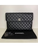 CHANEL CC Quilted Portfolio Clutch in Black Lambskin (31 Series – Year 2021)