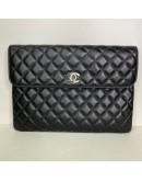 CHANEL CC Quilted Portfolio Clutch in Black Lambskin (31 Series – Year 2021)