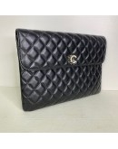 CHANEL CC Quilted Portfolio Clutch in Black Lambskin (31 Series – Year 2021)