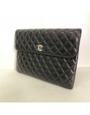 CHANEL CC Quilted Portfolio Clutch in Black Lambskin (31 Series – Year 2021)