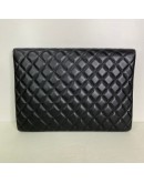 CHANEL CC Quilted Portfolio Clutch in Black Lambskin (31 Series – Year 2021)