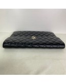 CHANEL CC Quilted Portfolio Clutch in Black Lambskin (31 Series – Year 2021)