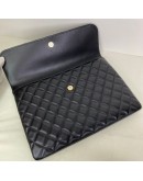 CHANEL CC Quilted Portfolio Clutch in Black Lambskin (31 Series – Year 2021)