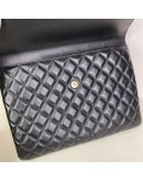 CHANEL CC Quilted Portfolio Clutch in Black Lambskin (31 Series – Year 2021)