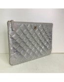 CHANEL O Case Clutch in Metallic Silver – SHW (21 Series – Year 2016)