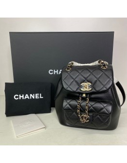 CHANEL Mini Duma Backpack in Black Lambskin – GHW (Microchip – Year 2024)