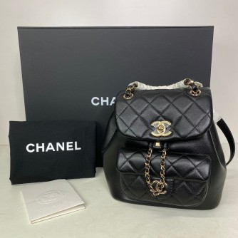 CHANEL Mini Duma Backpack in Black Lambskin – GHW (Microchip – Year 2024)