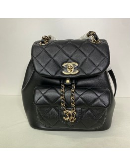 CHANEL Mini Duma Backpack in Black Lambskin – GHW (Microchip – Year 2024)