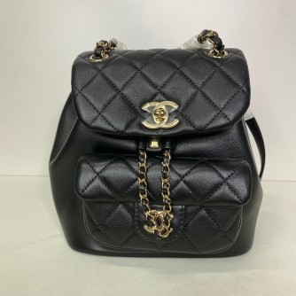 CHANEL Mini Duma Backpack in Black Lambskin – GHW (Microchip – Year 2024)