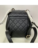 CHANEL Mini Duma Backpack in Black Lambskin – GHW (Microchip – Year 2024)