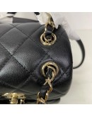 CHANEL Mini Duma Backpack in Black Lambskin – GHW (Microchip – Year 2024)