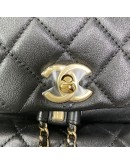 CHANEL Mini Duma Backpack in Black Lambskin – GHW (Microchip – Year 2024)