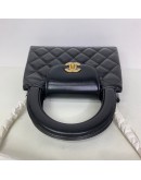 CHANEL Mini Kelly Shopper Tote in Black Shiny Calfskin – GHW (Microchip)