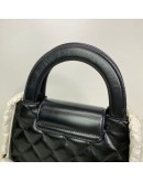 CHANEL Mini Kelly Shopper Tote in Black Shiny Calfskin – GHW (Microchip)