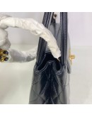 CHANEL Mini Kelly Shopper Tote in Black Shiny Calfskin – GHW (Microchip)