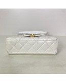 CHANEL Mini Kelly Shopper Tote in White Shiny Calfskin – GHW (Microchip)