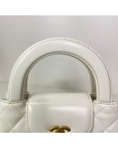 CHANEL Mini Kelly Shopper Tote in White Shiny Calfskin – GHW (Microchip)