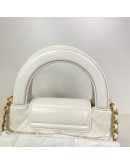 CHANEL Mini Kelly Shopper Tote in White Shiny Calfskin – GHW (Microchip)