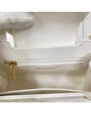 CHANEL Mini Kelly Shopper Tote in White Shiny Calfskin – GHW (Microchip)