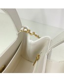 CHANEL Mini Kelly Shopper Tote in White Shiny Calfskin – GHW (Microchip)