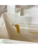 CHANEL Mini Kelly Shopper Tote in White Shiny Calfskin – GHW (Microchip)