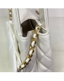 CHANEL Mini Kelly Shopper Tote in White Shiny Calfskin – GHW (Microchip)