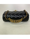 CHANEL 24C Mini Classic Flap with Top Handle in Black Goatskin – GHW (Microchip)