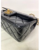 CHANEL 24C Mini Classic Flap with Top Handle in Black Goatskin – GHW (Microchip)