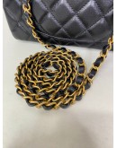 CHANEL 24C Mini Classic Flap with Top Handle in Black Goatskin – GHW (Microchip)