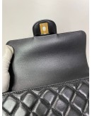 CHANEL 24C Mini Classic Flap with Top Handle in Black Goatskin – GHW (Microchip)