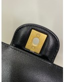 CHANEL 24C Mini Classic Flap with Top Handle in Black Goatskin – GHW (Microchip)