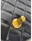 CHANEL 24C Mini Classic Flap with Top Handle in Black Goatskin – GHW (Microchip)