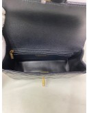 CHANEL 24C Mini Classic Flap with Top Handle in Black Goatskin – GHW (Microchip)