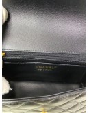 CHANEL 24C Mini Classic Flap with Top Handle in Black Goatskin – GHW (Microchip)