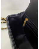 CHANEL 24C Mini Classic Flap with Top Handle in Black Goatskin – GHW (Microchip)