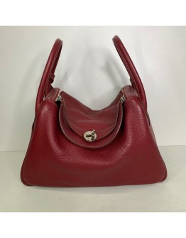 HERMES Lindy 30 Shoulder Bag in Rubis Taurillon Clemence Leather – PHW (Stamp Q Square – Year 2013)