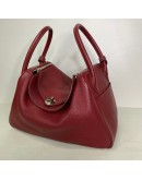 HERMES Lindy 30 Shoulder Bag in Rubis Taurillon Clemence Leather – PHW (Stamp Q Square – Year 2013)