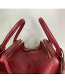 HERMES Lindy 30 Shoulder Bag in Rubis Taurillon Clemence Leather – PHW (Stamp Q Square – Year 2013)