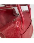 HERMES Lindy 30 Shoulder Bag in Rubis Taurillon Clemence Leather – PHW (Stamp Q Square – Year 2013)