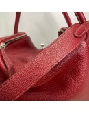 HERMES Lindy 30 Shoulder Bag in Rubis Taurillon Clemence Leather – PHW (Stamp Q Square – Year 2013)