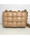 BOTTEGA VENETA Maxi Intrecciatto Padded Chain Cassette Crossbody Bag in Beige Lambskin - GHW