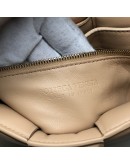 BOTTEGA VENETA Maxi Intrecciatto Padded Chain Cassette Crossbody Bag in Beige Lambskin - GHW