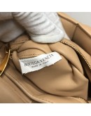 BOTTEGA VENETA Maxi Intrecciatto Padded Chain Cassette Crossbody Bag in Beige Lambskin - GHW