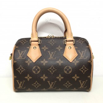 LOUIS VUITTON Monogram Speedy Bandouliere 20 Handbag with Fuchsia Shoulder Strap – GHW (Microchip)