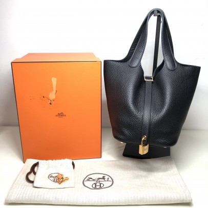 HERMES Picotin Lock 18 Taurillon Handbag in Caban – GHW (Stamp U – Year 2022)
