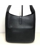 YVES SAINT LAURENT LE 5 A 7 Supple Small Hobo Bag in Black Grained Caflskin – GHW (Year 2023)