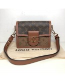 LOUIS VUITTON Mini Dauphine in Monogram & Reverse Monogram with Shoulder Strap – GHW (Microchip)