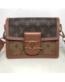 LOUIS VUITTON Mini Dauphine in Monogram & Reverse Monogram with Shoulder Strap – GHW (Microchip)