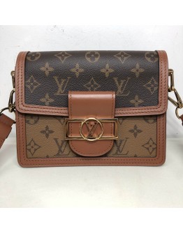 LOUIS VUITTON Mini Dauphine in Monogram & Reverse Monogram with Shoulder Strap – GHW (Microchip)